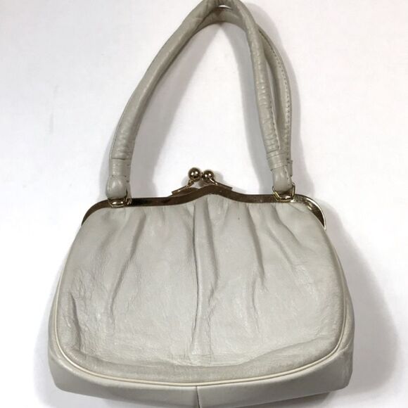 Vintage Cream And Gold Tan Women’s Handbag - Picture 1 of 14